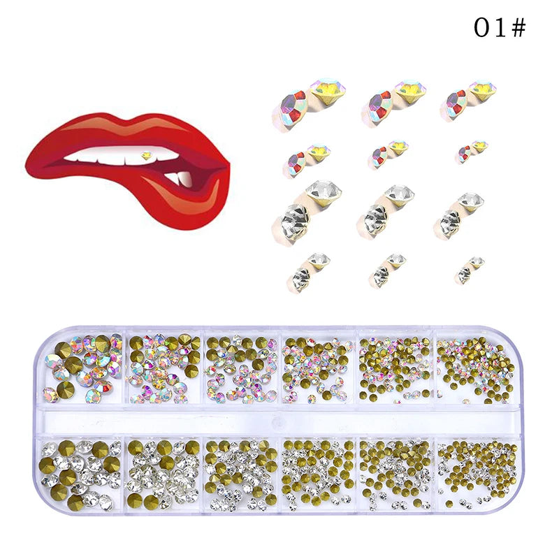 12-Grid Tooth Gem Crystal Collection ✨