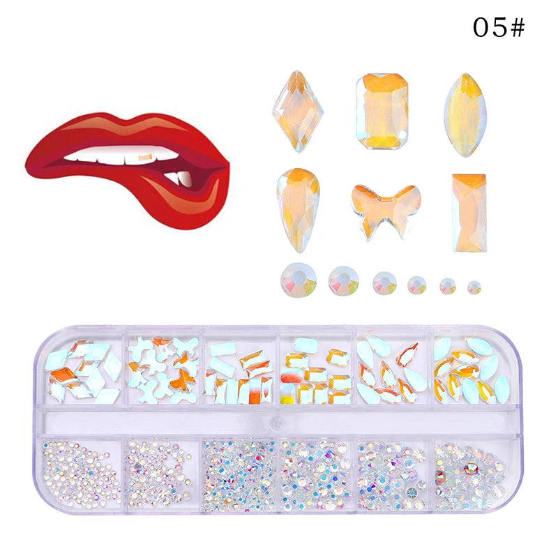 12-Grid Tooth Gem Crystal Collection ✨