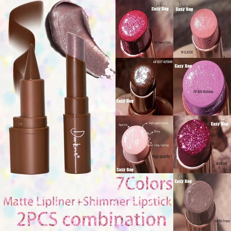 Pearlescent Lip Liner & Gloss Duo | Long-Lasting Lip Combo