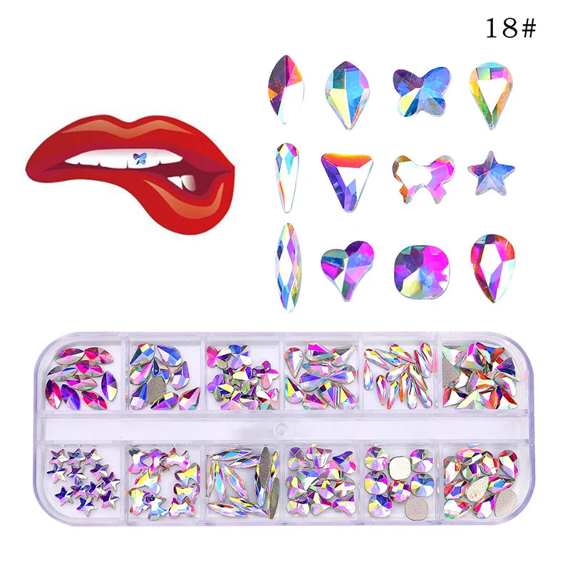 12-Grid Tooth Gem Crystal Collection ✨