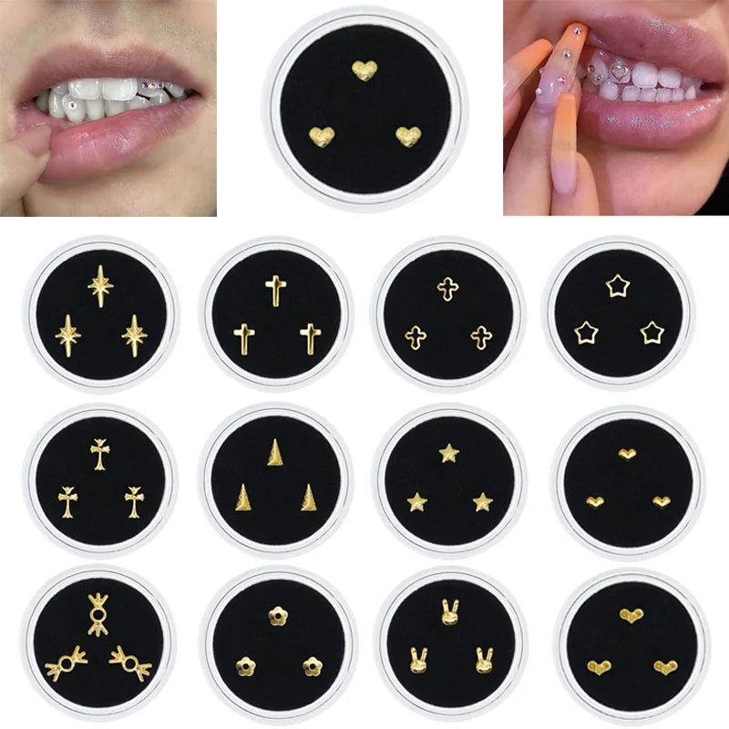 3-Piece Gold Tooth Gem Set ✨