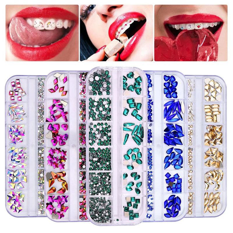 12-Grid Tooth Gem Crystal Collection ✨