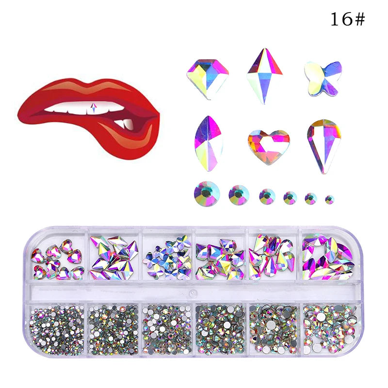 12-Grid Tooth Gem Crystal Collection ✨