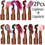 Pearlescent Lip Liner & Gloss Duo | Long-Lasting Lip Combo