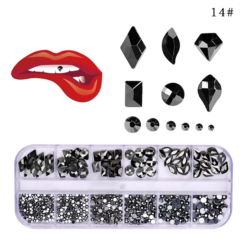 12-Grid Tooth Gem Crystal Collection ✨