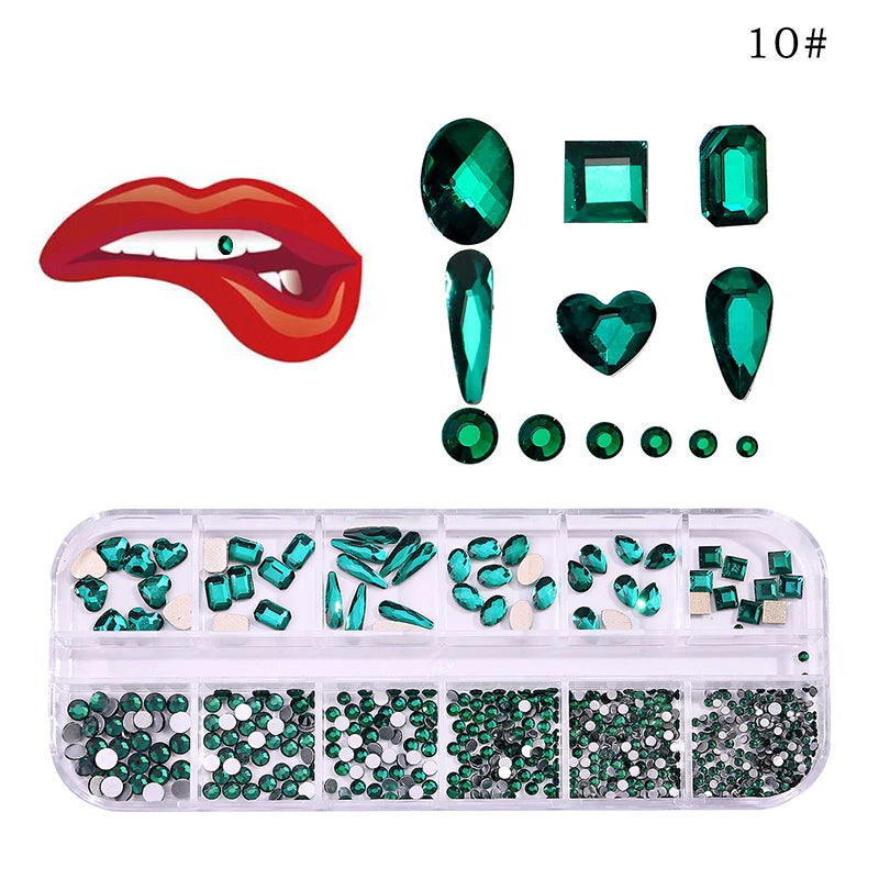 12-Grid Tooth Gem Crystal Collection ✨