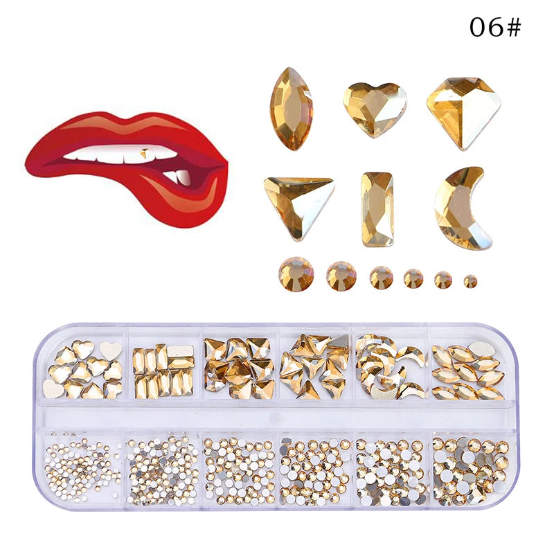 12-Grid Tooth Gem Crystal Collection ✨