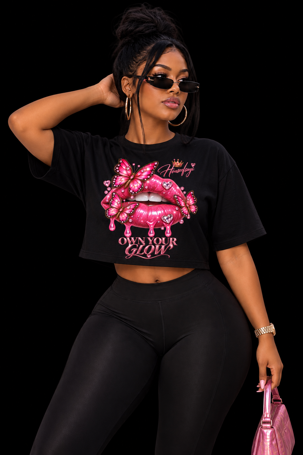 Butterfly Kiss Cropped Tee model pose 2