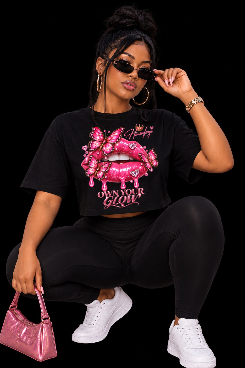 Butterfly Kiss Cropped Tee model pose 3