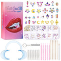 Pink 12-grid Tooth Gem Kit with assorted gems and application tools