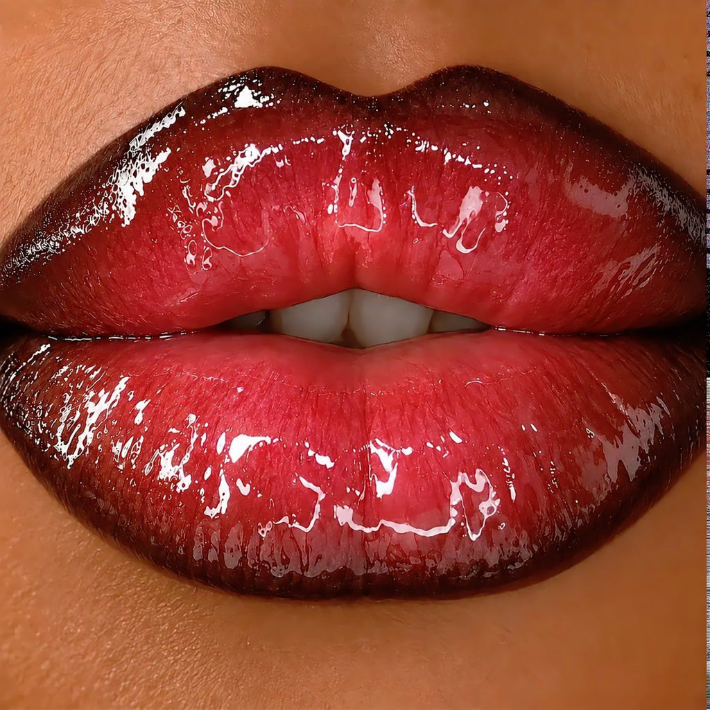 Houseofsayi red glossy lip look