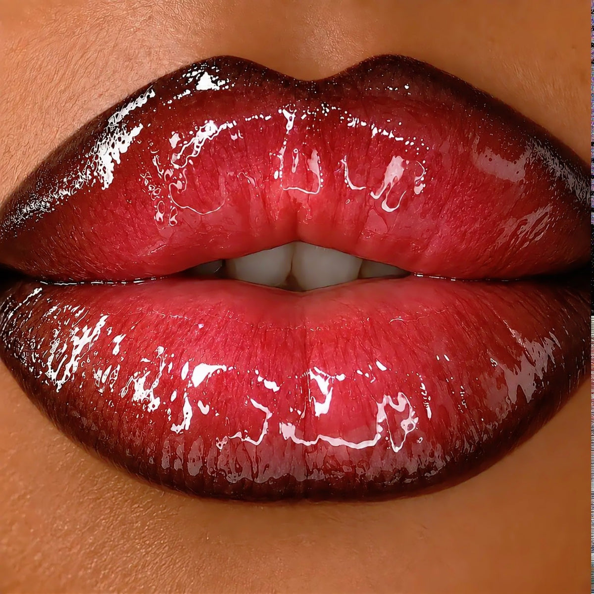 Houseofsayi red glossy lip look
