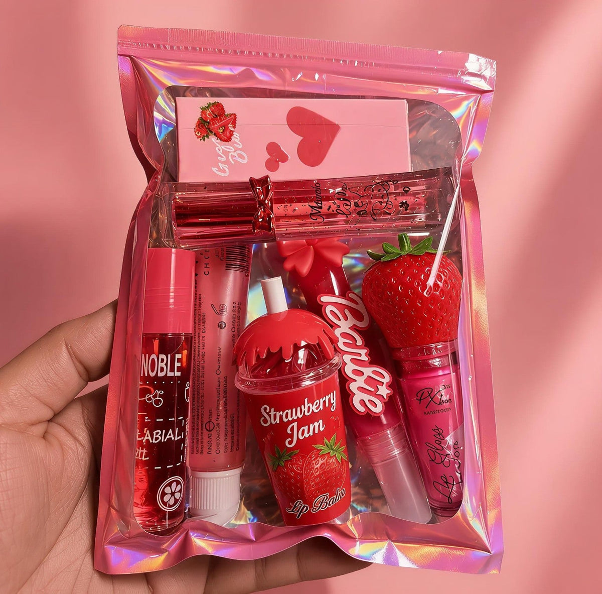 Red 7-Piece Kawaii Surprise Color Lip Gloss Bundle | Houseofsayi