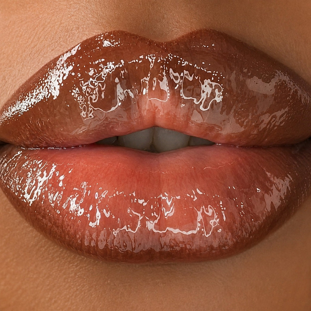 Lip Combo Jam Kit glossy brown nude lip look
