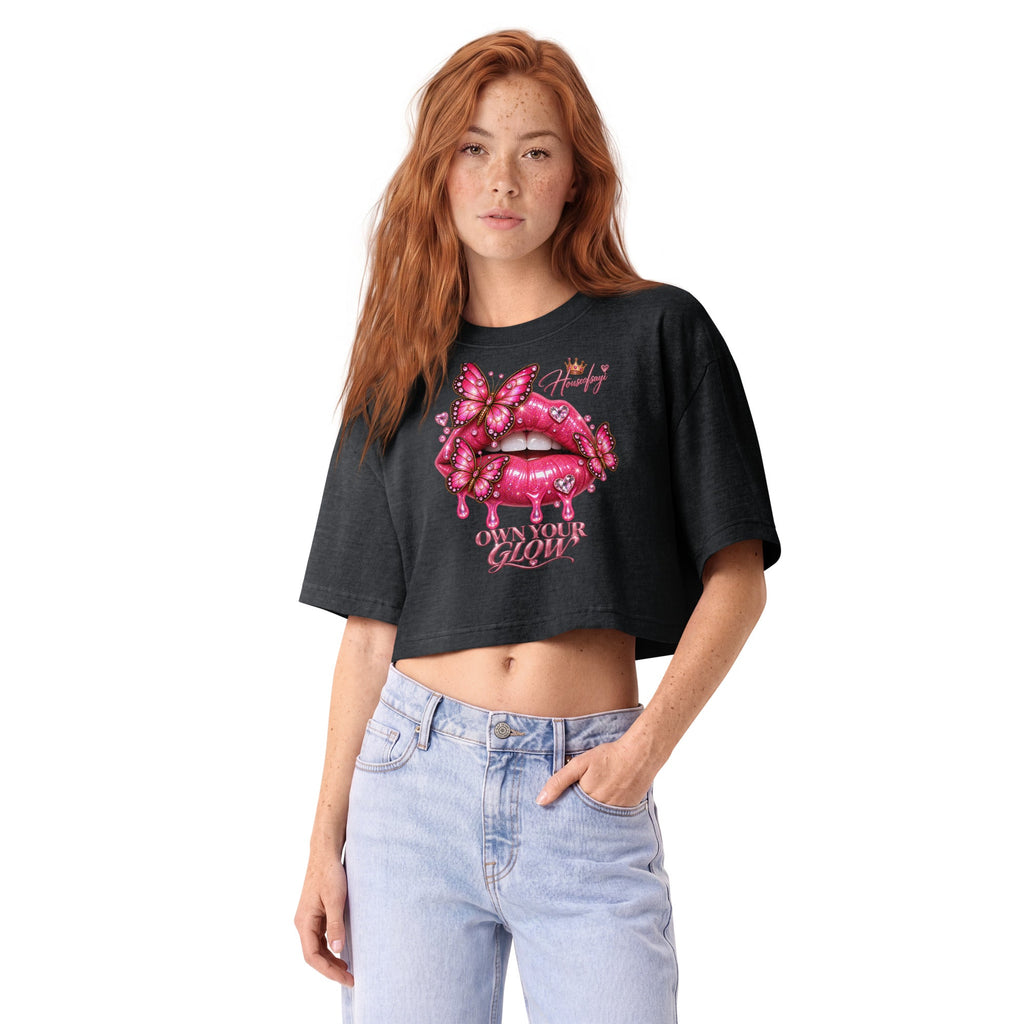 Butterfly Kiss Cropped Tee product front mockup